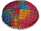 CRAFT KALA 32" Large Round Bohemian Floor Pillow Cover Boho Pouf Cover Mandala Meditation Room Pillows Cover Adults Seating Poufs Cushion Cover for Kids Reading Playroom Multi Elephant - color: Multi Elephant