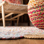 SAFAVIEH Cape Cod Collection Runner Rug - 2'3" x 6', Beige & Multi, Handmade Boho Braided Jute & Cotton, Ideal for High Traffic Areas in Living Room, Bedroom (CAP201B) - color: Beige/Multi, size: 2'3" x 6' (Runner)