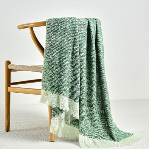 BOURINA Throw Blanket Soft Lightweight Cozy Throw for Bed Couch Decorative Blanket, Green 50" x 60" - color: Qqs-green, size: 50"x60"