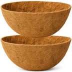 Y&M 2pcs 16inch Round Coconut Fiber Liner, 16'' Coco Liner Pre-Formed Replacement for Outdoor Hanging Planter Basket - color: 2pcs 16in Round