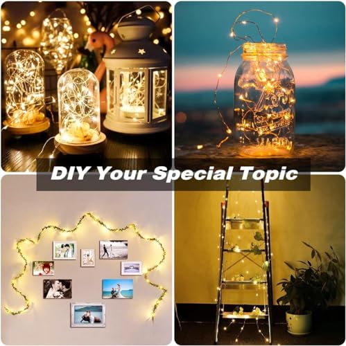 Fairy Lights Plug in,33Ft 100 LEDs Copper Lights Warm White,Christmas Lights Indoor Outdoor,Led Fairy String Lights for Bedroom Party Wedding Patio Christmas Tree Decoration - size: 33FT with Adapter