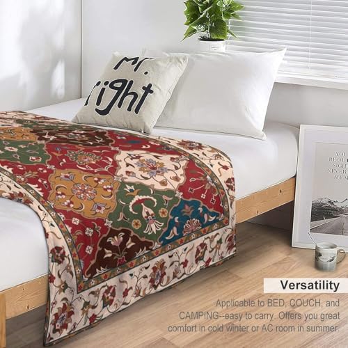 Colorful Bohemian Throw Blanket,Rustic Farmhouse Vintage Traditional Ethnic Textures Pattern Soft Throw Blanket for Couch Sofa Camping Office Travel Home Bedroom Decor All Seasons 30"x40" - color: Boho-7, size: 30x40in