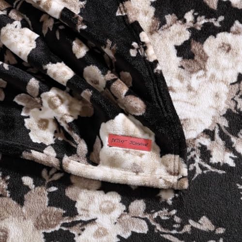 Betsey Johnson - Blanket, Buttery-Soft Throw Blanket for Couch or Bed, Boldly Plush & Oversized Bedding (Vintage Floral Black, 50" x 70") - color: Vintage Floral Black