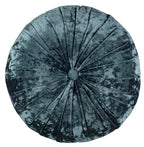 SAFAVIEH Home Caramia Smoke Blue Button Tufted 15-inch Round Decorative Pillow - color: Blue