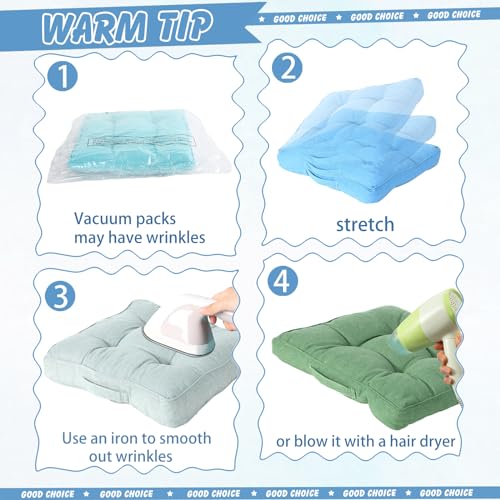 Gerrii 8 Pieces Floor Cushions for Kids Classroom Flexible Floor Seating Cushions Floor Pillows for Home School Kindergarten Daycare Nursery(Blue and Green Series,Square) - color: Blue and Green Series, style: Square