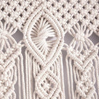 Foreate Macrame Curtains Long Cotton Macrame Wall Hanging Boho Beaded Curtain for Window Doorway Handmade Wedding Backdrop Room Divider, 1 Panel 79" L x 35" W - size: 35.5"W x 79"L (Pack of 1)