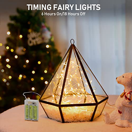 5 Pack Fairy Lights Battery Operated, 7 Feet 20 Led String Lights with Timer, Waterproof Firefly Lights on Silver Wire for Home Party Wedding Christmas Decorations, 6 Hours on/18 Hours Off, Warm White - color: Warm White, size: 5Pack