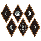 Sintuff 6 Pieces Gothic Wall Decor Boho Sun Moon Phases Wall Art Gothic Minimalist Stars Sun Hanging Wooden Home Decor Farmhouse Pediments for Gallery Living Bedroom Room(Moon) - style: Moon
