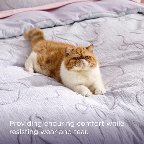 Bedsure Purple Duvet Cover King Size with Bowknot Jacquard Design, Soft and Elegant Boho Bedding Set, Luxurious Craftsmanship for a Stylish Bedroom,Includes 1 104"x90" Duvet Cover & 2 Pillow Shams - color: 02 - Purple Bowknot (No Comforter), size: King (1