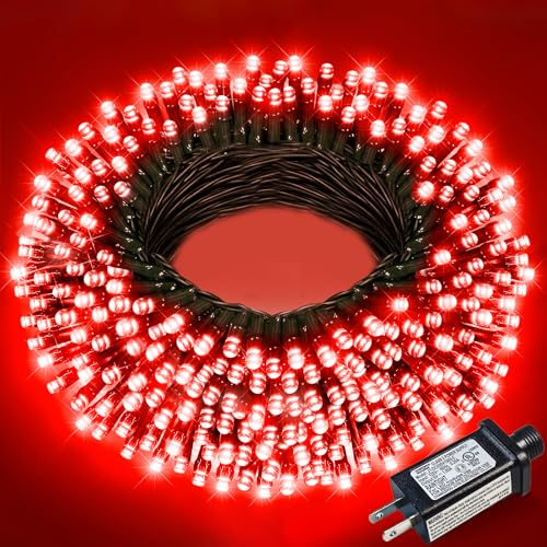 Red Christmas Lights Outdoor, 66FT 200 LED Christmas Tree Lights Waterproof, 8 Modes Connectable String Lights for Outside for Indoor Bedroom Patio Garden Party Holiday Decorations - color: Red, size: 66FT 200 LED