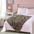 Betsey Johnson - Plush Throw Blanket for Couch or Bed, Soft Reversible Western Fleece Throw, Cozy Printed Soft Blanket, Etched Leopard Brown, 50" x 70" - color: Etched Leopard Brown