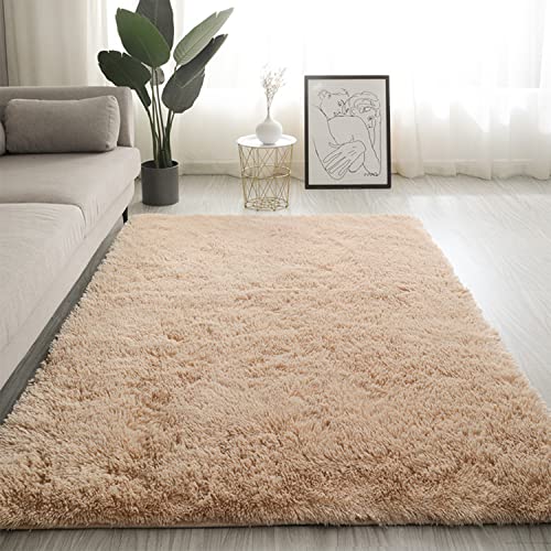 Wlian Super Soft Shaggy Rugs Fluffy Carpets for Bedroom - Washable Fuzzy Area Rugs Anti-Slip for Bedroom Living Room Kids Room Girls Nursery Home Decor, 1.3x2 Feet, Beige - color: Beige, size: 1.3×2 Feet