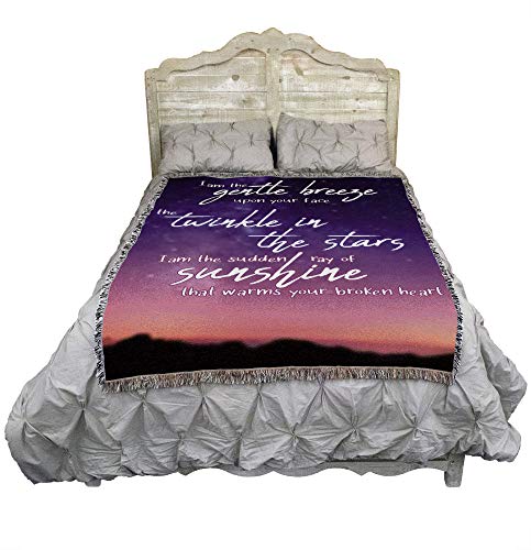 Pure Country Weavers I Am The Gentle Breeze Upon Your Face Blanket Mountains - Sympathy Bereavement Gift Tapestry Throw Woven from Cotton - Made in the USA (72x54) - color: Breeze Mountains, size: 72" x 54"