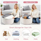 Tiita Floral Pouf Ottoman, Foot Stools Ottoman with Foam Chunk Filling, Puff Foot Rest for Couch, Living Room, Kids Room, Pink - color: Flower Pink