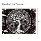Wonrizon Tree of Life Tapestry,Black and White Galaxy Space Tapestries Aesthetic Psychedelic Wall Hanging decor for Living Room Bedroom (30" x 40") - size: 40"L x 30"W