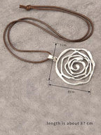 Leather Necklace for Women Long Boho Pendant Hippie Choker Necklace Bohemian Layered Leather Rope Wooden Jewelry Gifts - style: Earthy Necklace