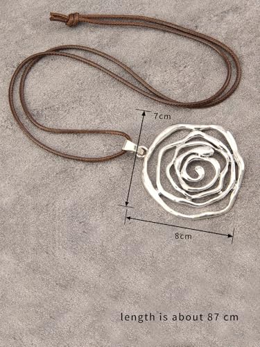 Leather Necklace for Women Long Boho Pendant Hippie Choker Necklace Bohemian Layered Leather Rope Wooden Jewelry Gifts - style: Earthy Necklace