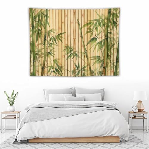 HZOHNAGO Bamboo Tapestry Chinese Style Green Leaves Printed Wall Tapestry Painting Wall Hanging for Bedroom Living Room Dorm 40" W x 30" H - color: Bamboo-6, size: 40"L x 30"W