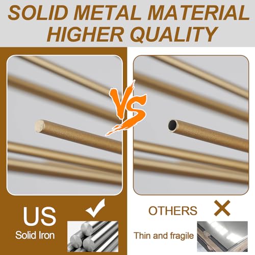 Modern Sputnik Chandelier Ceiling Light Fixture,4-Light Gold Semi Flush Mount Ceiling Light,20in Solid Metal Starburst Satellite Urchin Chandelier for Entry Dining Room Bedroom Kitchen Foyer - color: Gold 20" 4-Light