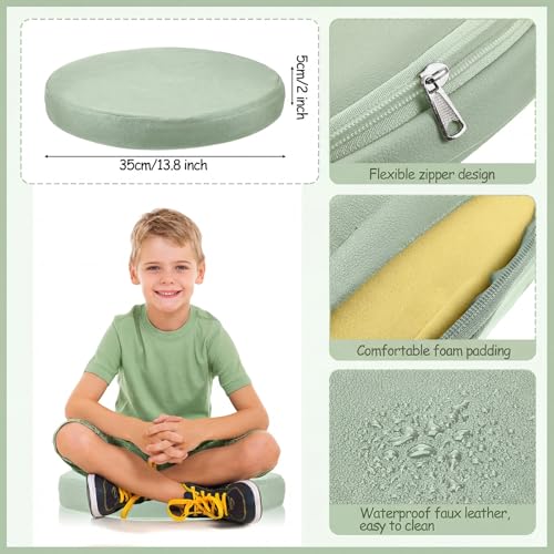 Juexica 4 Pcs Extra Thick Flexible Seating Floor Cushions Assorted Colored Pillow Floor Cushions for Classroom Soft Flexible Seating for Kids Learning Sitting Daycare School Chair (Matcha Color) - color: Matcha Color