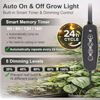 LBW Dual Head Grow Light with Stand for Indoor Plants, Full Spectrum Grow Light for Tall Plants, Adjustable Height up to 68", Auto Cycle Timer 6/8/12/16H, 5-Level Dimmable, 3 Lighting Modes, Black - size: 2 Head 6.3" Black