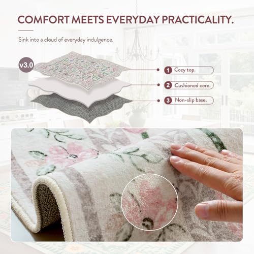 Lahome Sylvie Light Purple 4 ft Round Accent Rug, Small Circular Soft Mat for Nursery & Reading Nook, Machine Washable Low Pile Carpet for Cozy Self-Care Retreat Decor - color: Pale Lilac, size: 4' (Round)