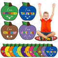 Tinideya 12 Pcs Kids Carpet Circle Seats for Class 16 Inch Round Classroom Rug Back to School Floor Cushions Soft Educational Mat Non Slip First Day of School Learning Playing Areas(Apples) - style: Apples