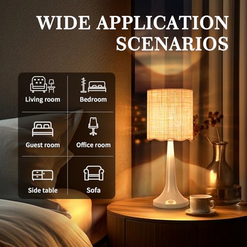 Light Blue Rattan Small Table Lamp for Bedroom, Light Blue Wicker Lamps for Bedside Nightstand, Rattan Shade Small Table Shape Lamps for Small Spaces for Kitchen Counter, Home Office, Living Room - color: Blue