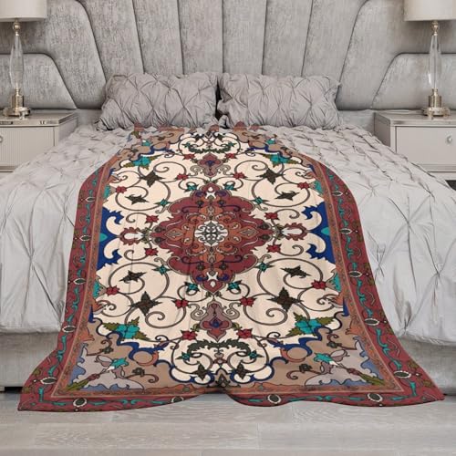 Boho Throw Blanket,Farmhouse Vintage Traditional Ethnic Textures Pattern Soft Throw Blanket for Couch Sofa Camping Office Travel Home Bedroom Decor All Seasons 30"x40" - color: Boho-14, size: 30x40in