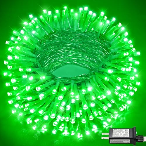 66FT 200 LED Outdoor String Lights, Plug in Connectable Christmas Lights Indoor, Waterproof 8 Modes Clear Wire String Lights for Outside Xmas Tree Patio Yard Party Holiday Decorations, Green - color: Green, size: 66ft 200LED