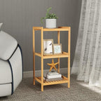 kinbor 3-Tier Bamboo Shelf Freestanding - Space-Saving Bathroom Standing Shelf & Plant Stand, 3 Shelf Bookcase for Kitchen, Living Room, Office (Natural Bamboo, Easy Assembly) - size: 3-Tier