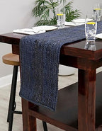 Unique Loom Braided Jute Collection Area Rug - Dhaka (1' 2" x 6' 1" Table Runner, Navy Blue) - color: Navy Blue, size: 1'2" x 6'1" (Table Runner)