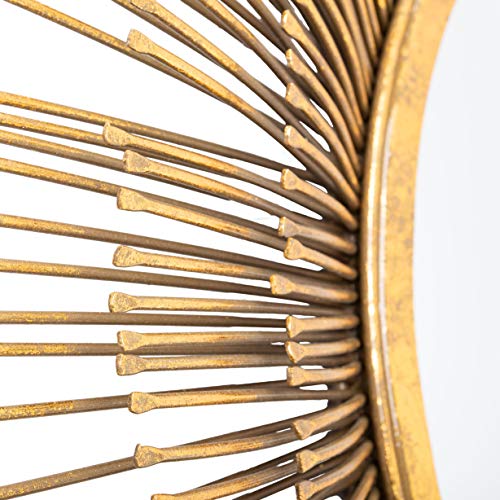 SAFAVIEH Home Collection Weslon 34-inch Gold Sunburst Round Mirror