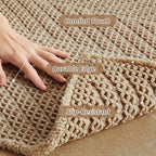 Sunfly Waffle Runner Rug Bathroom, Boho Bath Mat Super Absorbent & Quick Dry, Non-Slip Washable with Tassels, Ultra Soft Farmhouse Long Bathroom Rug 24"x72" Beige - color: Beige, size: 2' x 6' (Rectangular)