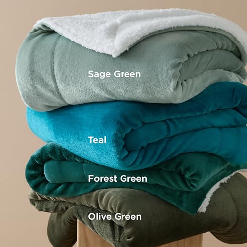 Bedsure GentleSoft Sherpa Fleece Throw Blanket for Couch, Non-Heated, Thick and Warm Throw for Women and Men, Soft Fuzzy Plush Blanket for Winter, Teal, 50x60 Inches - color: 03 - Teal, size: Throw (50" X 60")
