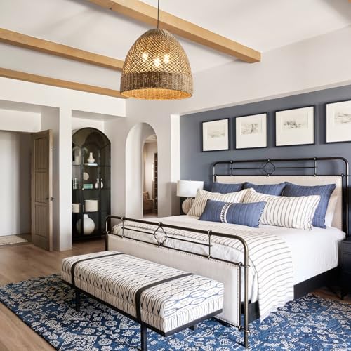 18.9" Large Rattan Chandelier,Rattan Pendant Lights Boho 3-Lights Wicker Hand-Woven Kitchen Island Pendant Lighting for Kitchen Islands Dining Rooms, - size: 3-Light 18.9 inch