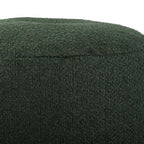 Howard Elliott Collection Barbet Round Foot Pouf Ottoman with Removable Zipper Cover, Woven Polyester Fabric Filled with Fiber and EPS Beads for Footrest or Extra Seating, 22x22x15 Inch, Forest - color: Green