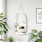 Irregular Rectangular Wall Mirror, 15.6x9.2-inch Gold Wall-Mounted Mirror, Modern Decorative Wall Mirror, Suitable for Bathrooms, Hallways, Entryways, and More (Gold)