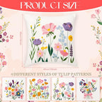 Mixweer 4 Pcs Wildflowers Pillow Covers Set, 18 x 18 Inch Embroidered Pillow Cases, Square Throw Cushion Cover for Couch Sofa Bed Home Decor - style: Wildflowers