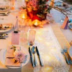 Xinnun 6 Pack Burlap Table Runner with Warm LED Lights,Rustic Lace Wedding Table Decor,Boho Farmhouse Jute Runner for Reception Bridal Shower Party(Novelty,12x108 Inches) - size: 12X108 Inches, style: Fashion