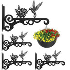 4-Pack Aesthetic Wall Plant Hanger Indoor and Outdoor – 10 Inch Metal Hanging Plant Bracket with Beautiful Bird Pattern – Heavy Duty Plant Hooks for Hanging Plants, Bird Feeder, Wind Chime, Lantern - size: 4-Pack Style 1