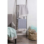 DII Herringbone Striped Collection Cotton Throw Blanket, 50x60, Nautical Blue - color: Nautical Blue, size: 50x60"
