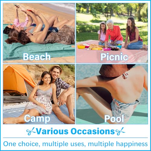 Vikumond Oversized Turkish Beach Towel Blanket XXL Cotton Sandproof Towels Boho Woven Extra Large Big Sand Free Giant Throw Blankets Huge Quilt XL Picnic Camping Necessities Cloud for Adult Gifts - color: Z Blue Mtb, size: Xxxl(88x82 In,224x208 Cm)