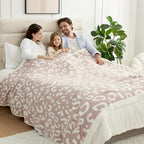 Snuggle Sac Leopard Microfiber Blanket, Queen Size Beige, 90x90 inches, Reversible Cheetah Pattern, Warm, Soft, Cozy - color: Leopard Beige, size: Queen(90"x90")