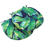 LVTXIII Outdoor Bistro Chair Cushions, 15"x15"x4" Round Patio Chair Cushions, All Weather Tufted Seat Cushions for Patio Furniture Use, Set of 2, Hanalei Lagoon - color: Hanalei Lagoon