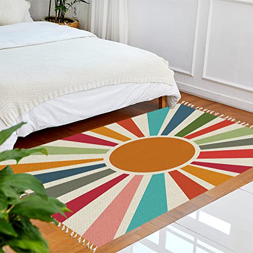 Boho Rug Multicolored Powder pigments Background Selective Focus Area Rug Carpet Patio Rug Hallway Runner Rug Mat Pad Minimalist Home Decor for Living Room Bedroom Indoor Outdoor, 90x150cm - color: Multi6, size: 90x150cm