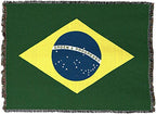 Pure Country Weavers Brazil National Flag Blanket - Brazilian Gift Tapestry Throw - Woven from Cotton - Made in the USA (72x54) - color: Brazil, size: 72" x 54"