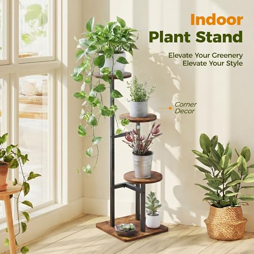 3 Tier Plant Stand Indoor, Multiple Plant Stands for Indoor Plants | Sturdy wood structure, space-saving corner design. Multi-layer rack holds multiple potted plants,ideal for living room