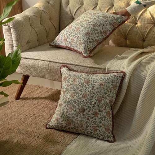 Decorative Throw Pillow Covers, Set of 2 (White Mahogany, 18" x 18" (Pack of 2)) - color: White Mahogany, size: 18" x 18" (Pack of 2)