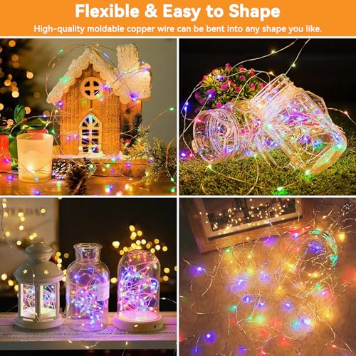 Twinkle Fairy Lights 8 Modes with Remote and Timer 33ft 100LED USB Plug in String Lights Waterproof String Lights for Bedroom Indoor Wreath Party Wedding Christmas Decoration, Multicolor - color: Multicolor, size: 1 Pack